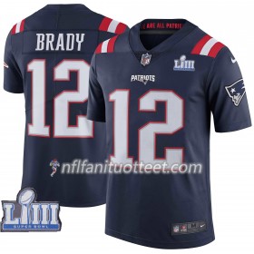 Miesten New England Patriots NFL Pelipaita Tom Brady 12 Nike Sininen 2019 Super Bowl LIII